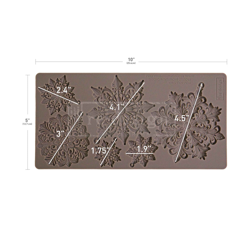 Redesign with Prima Frosted Snowflake Wonders mold with ornate snowflakes