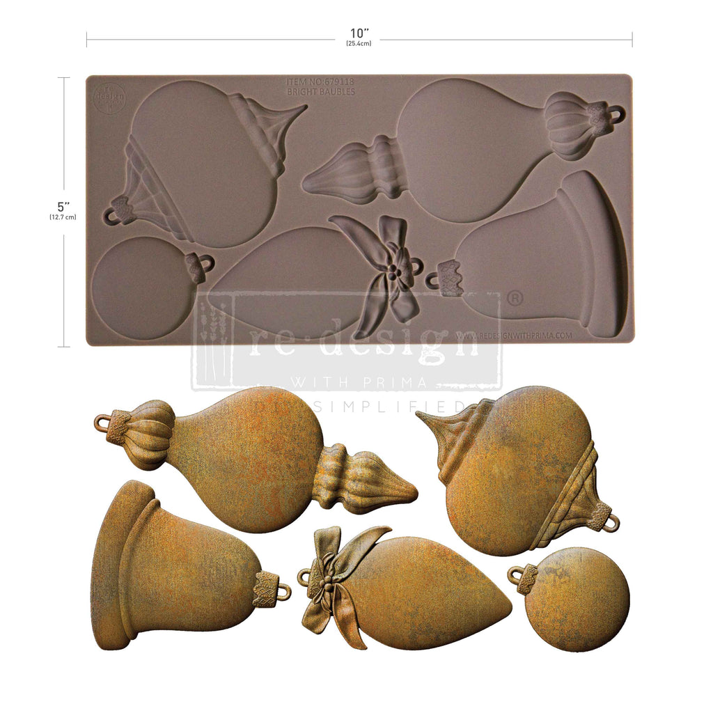 Redesign with Prima Bright Baubles mold with baubles and bell