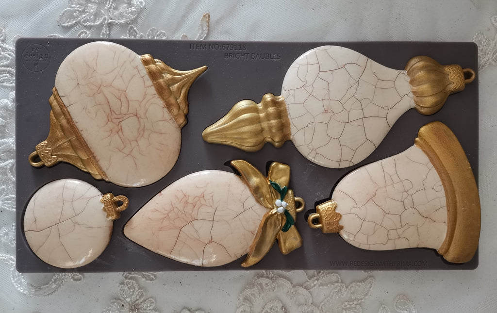 Redesign with Prima Bright Baubles mold with baubles and bell