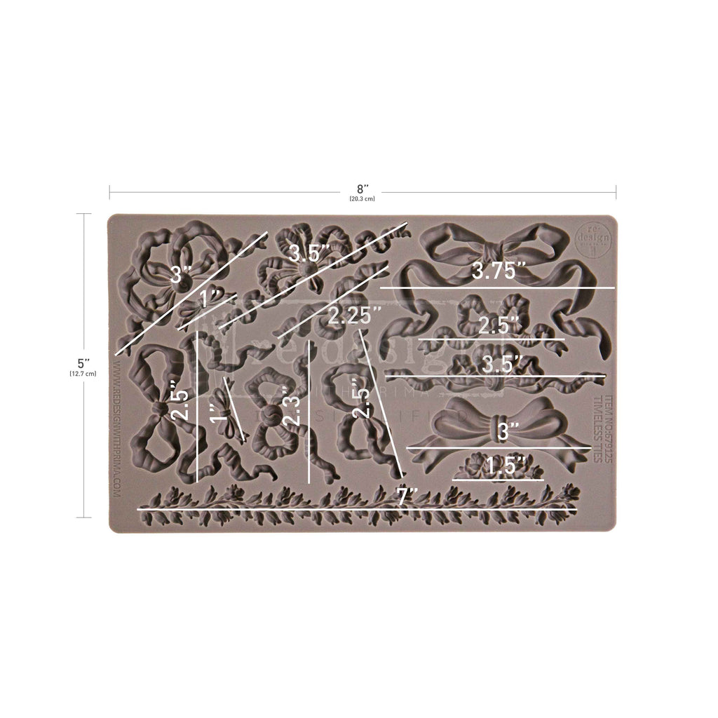 Redesign with Prima Timeless Ties mold with bows and floral border