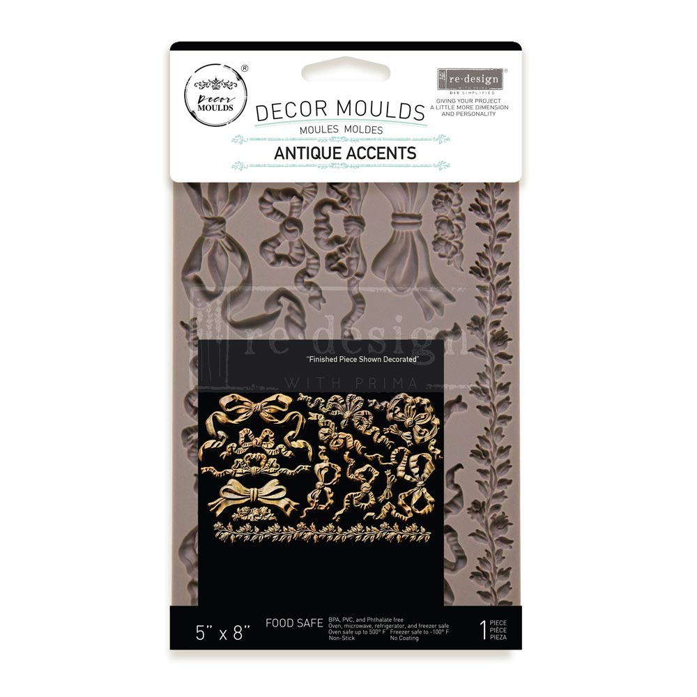 Redesign with Prima Timeless Ties mold with bows and floral border