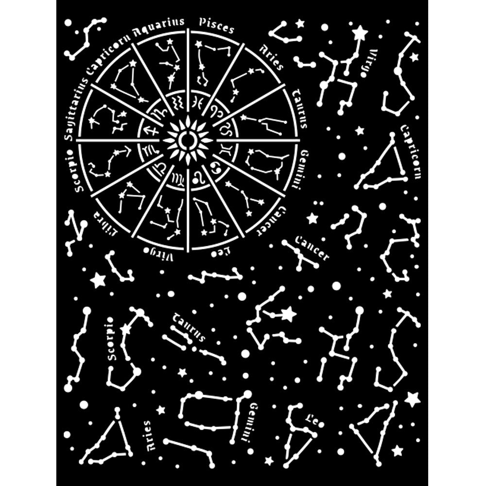 Stamperia Constellation Stencils are made of flexible yet strong plastic material. Ideal for 3D effects and Mixed Media.