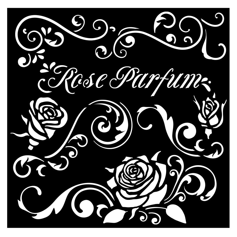 Stamperia Rose Parfum Borders 7x7 Stencils are made of flexible yet strong plastic material. Ideal for 3D effects and Mixed Media