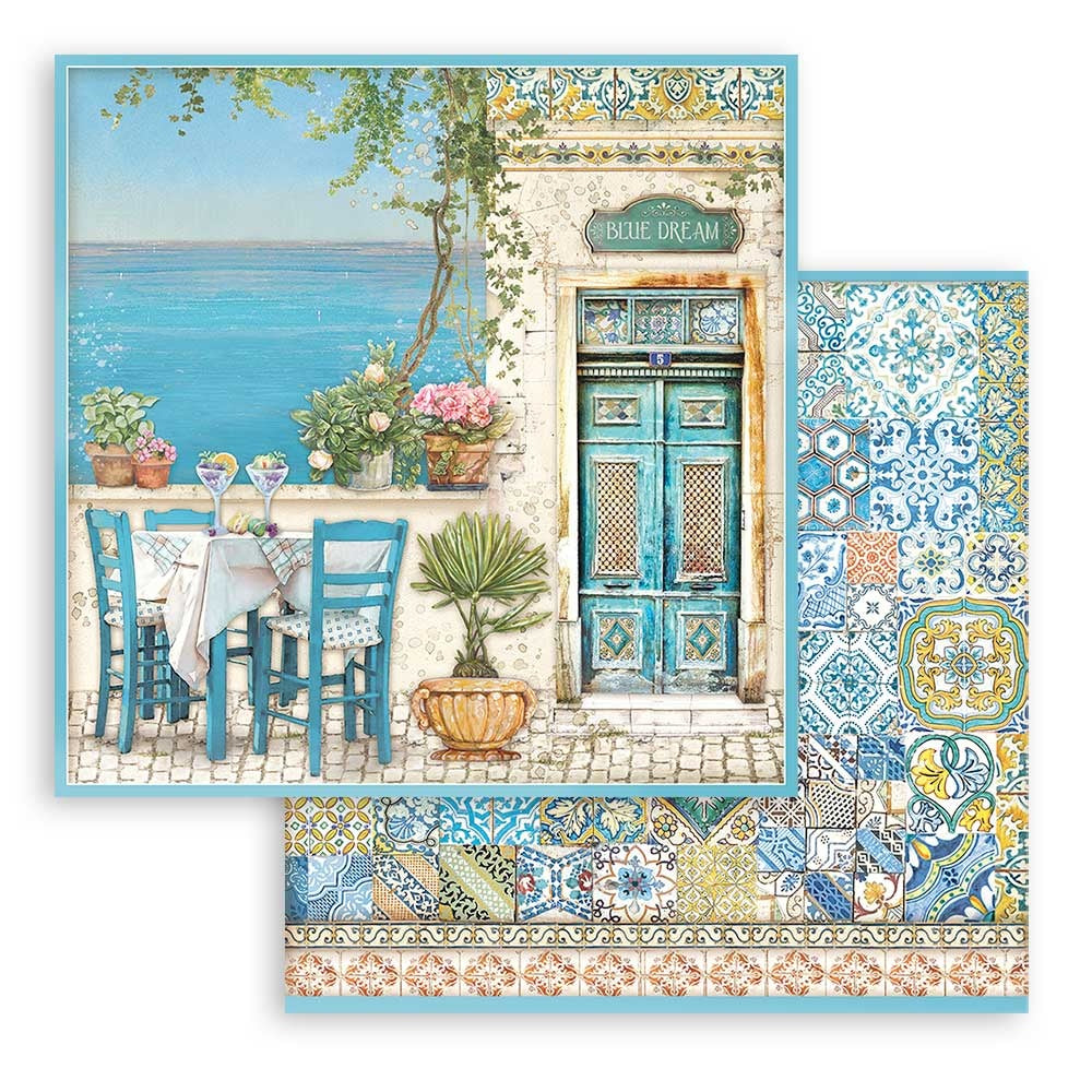 Beautiful  Stamperia Scrapbooking Paper Set. Blue Dream 12x12 Paper Pad. These beautiful high quality papers by Stamperia are themed sets with coordinating designs. 