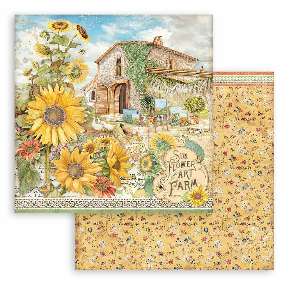 Stamperia Scrapbooking Sunflower Art - 12 x 12 Paper Pad – Decoupage Napkins.Com stamperia-scrapbooking-sunflower-art-12-x-12-paper-pad-decoupage-napkins-com
