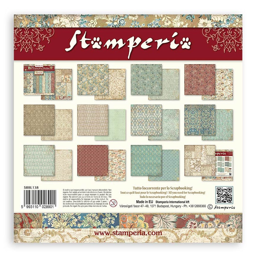Christmas Greetings Backgrounds Selection Selection Stamperia Scrapbooking Paper Set. 