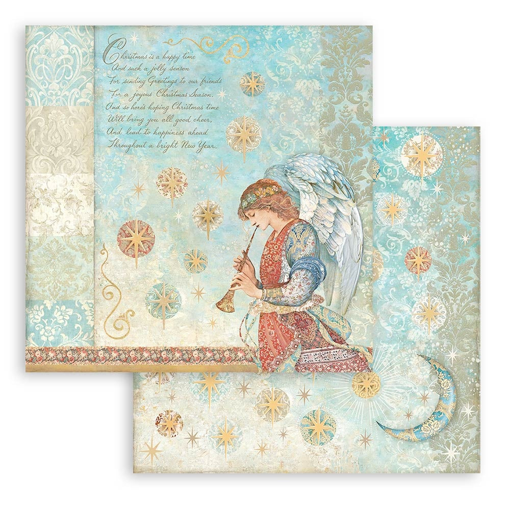 Christmas Greetings Stamperia Scrapbooking Paper Set. These beautiful high quality papers by Stamperia are themed sets with coordinating designs. They are 190g weight