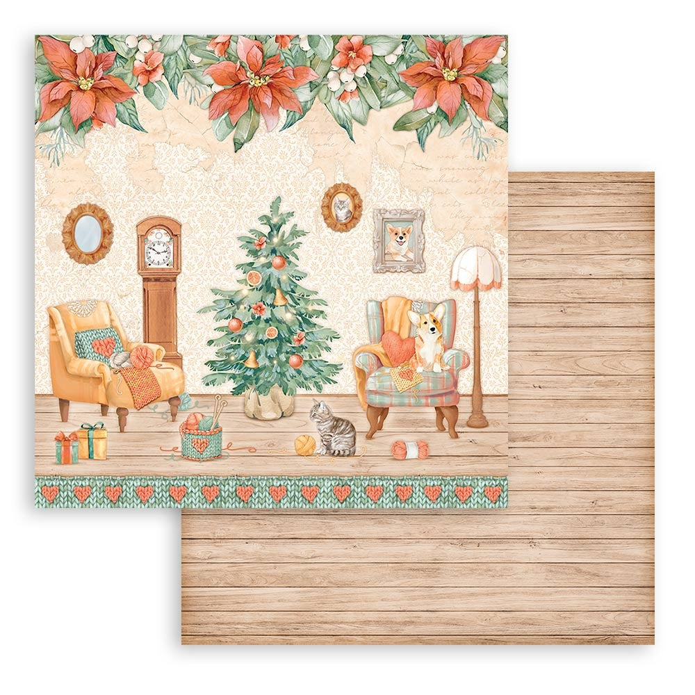 All Around Xmas Stamperia Scrapbooking 12x12 Paper Set. These beautiful high quality papers by Stamperia are themed sets with coordinating designs.