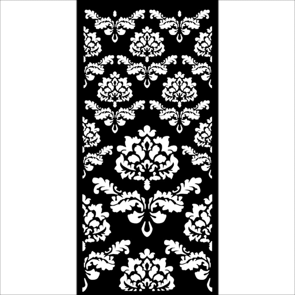 Floral wallpaper pattern stencil size 5 x 10 inches