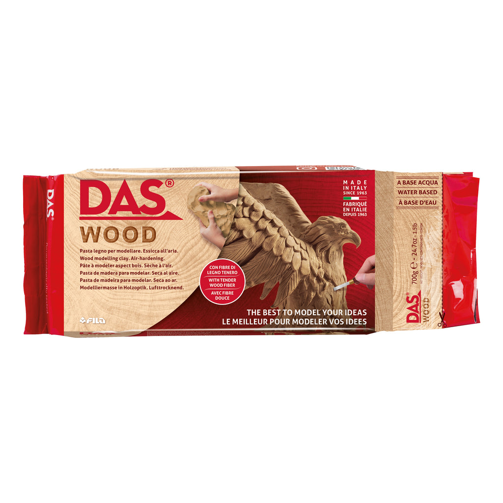 DAS Wood is the new water-based wood clay for modeling, with soft wood fibers.