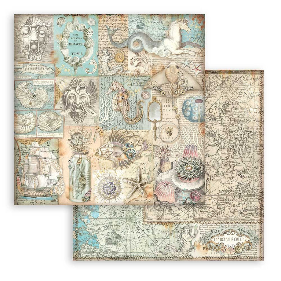 Stamperia Scrapbooking Sea World - 12 x 12 Paper Pad – Decoupage Napkins.Com