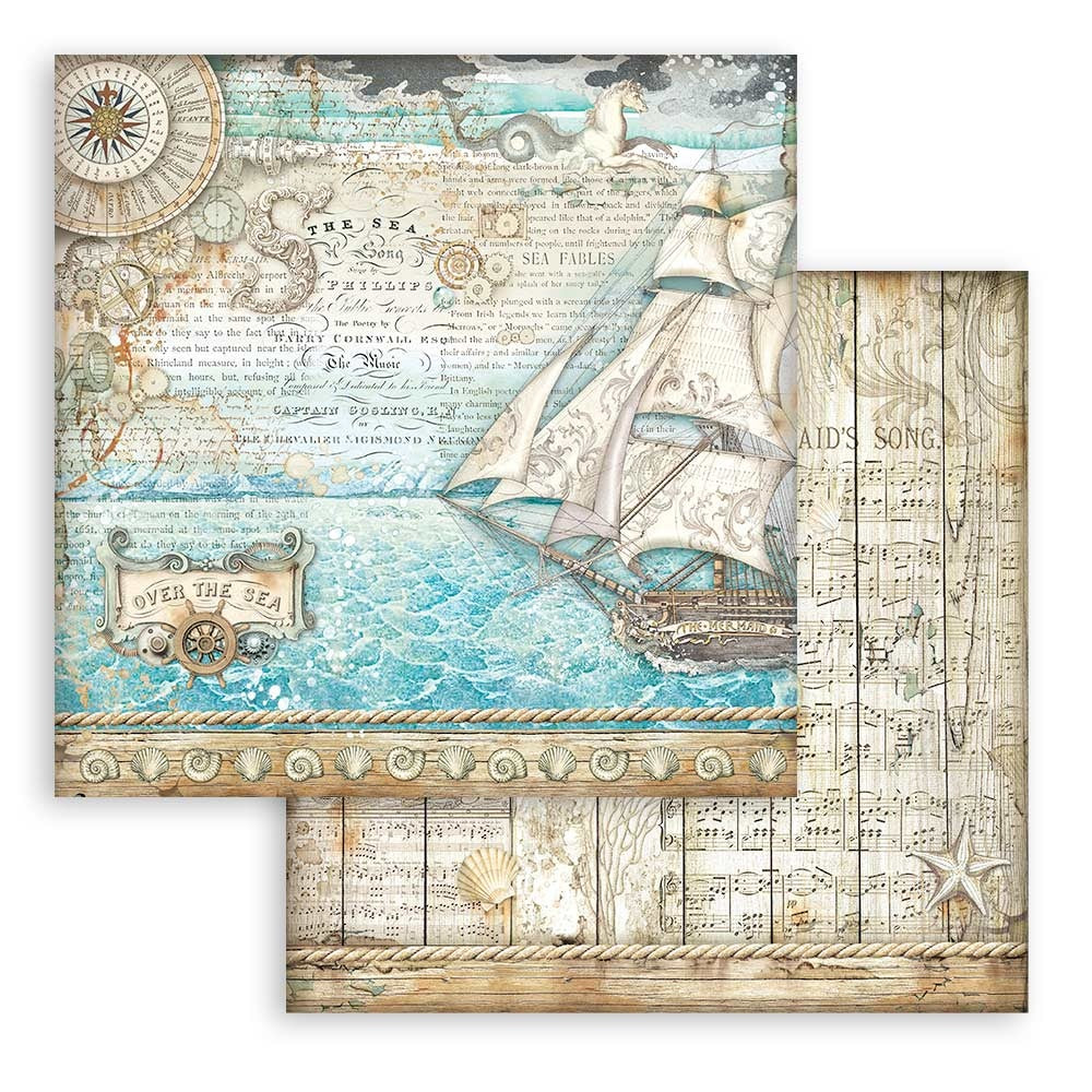 Beautiful Stamperia Scrapbooking Paper Set. Songs of the Sea 12x12 Paper Pad. These beautiful high quality papers by Stamperia are themed sets with coordinating designs.