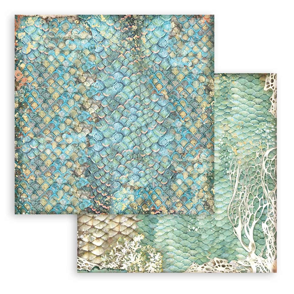 Beautiful Stamperia Scrapbooking Paper Set. Songs of the Sea Background Selections 12x12 Paper Pad. These beautiful high quality papers by Stamperia are themed sets with coordinating designs