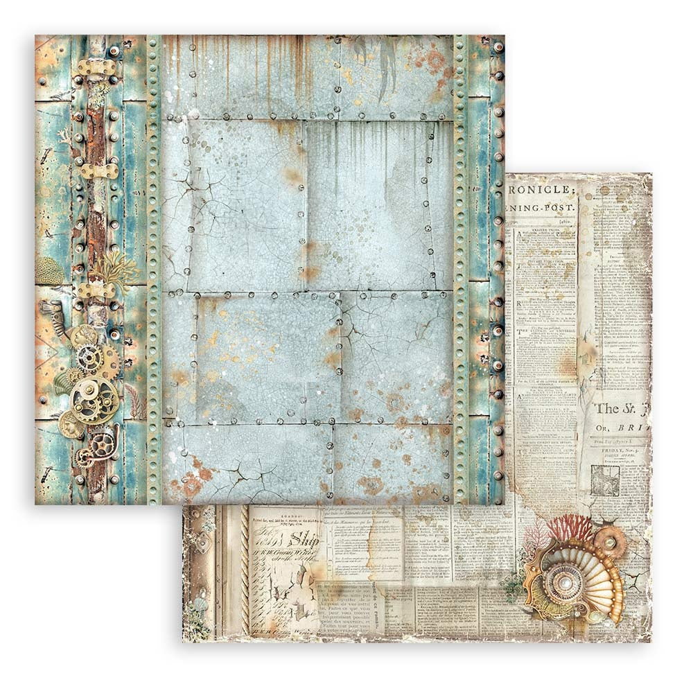 Beautiful Stamperia Scrapbooking Paper Set. Songs of the Sea Background Selections 12x12 Paper Pad. These beautiful high quality papers by Stamperia are themed sets with coordinating designs