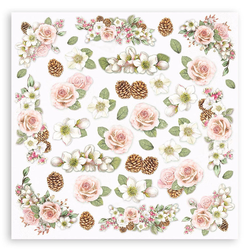 Roseland Stamperia Scrapbooking 12x12 Paper Set. These beautiful high quality papers by Stamperia are themed sets with coordinating designs