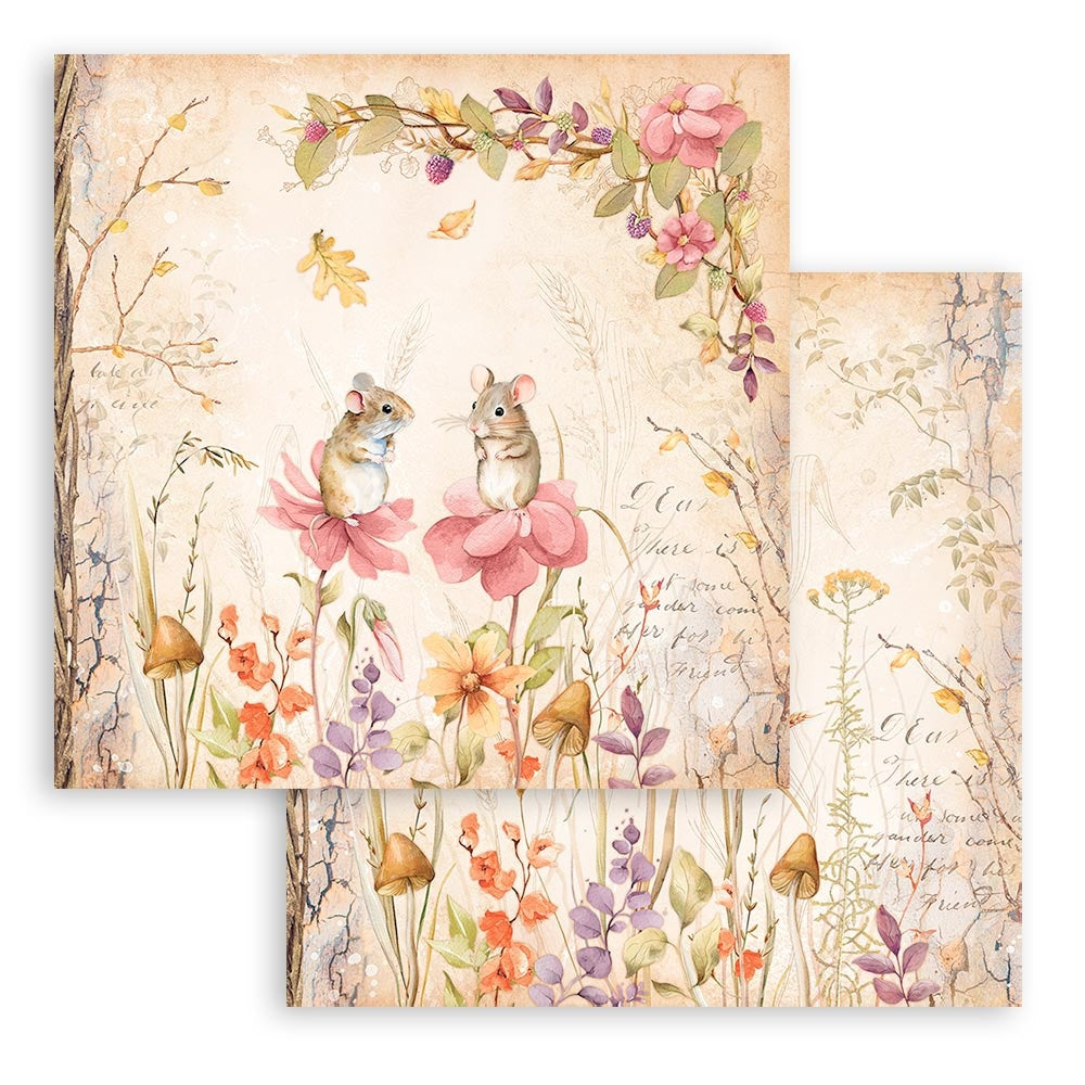 Woodland Stamperia Scrapbooking 12x12 Paper Set. These beautiful high quality papers by Stamperia are themed sets with coordinating designs.
