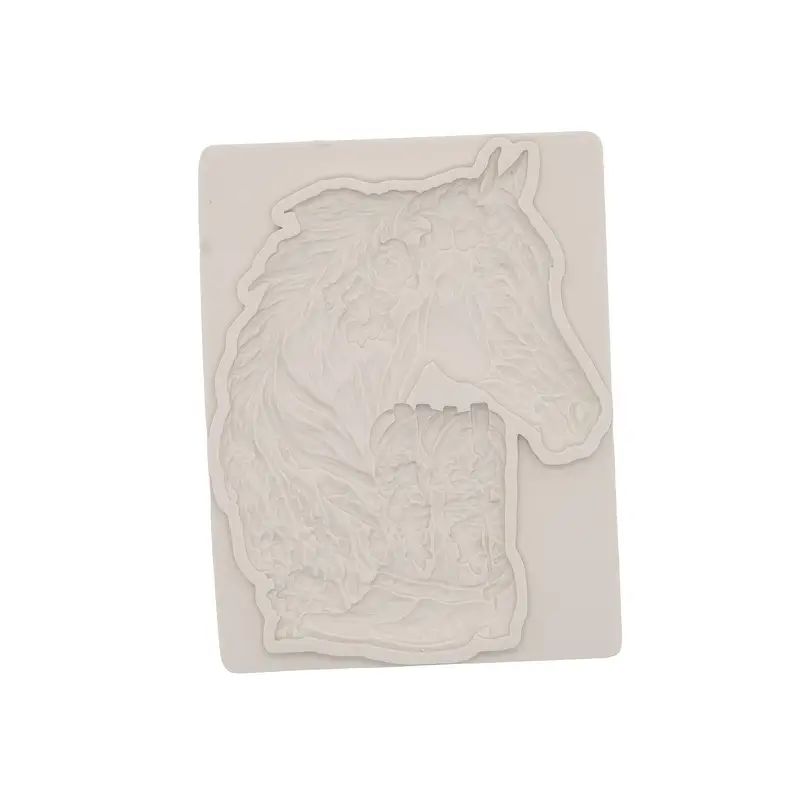 Silicone Craft Accent Mold. Horse with flowers in its mane and floral cowboy boots