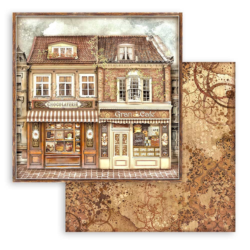 Coffee And Chocolate Stamperia Scrapbooking 12x12 Paper Set. These beautiful high quality papers by Stamperia are themed sets with coordinating designs.