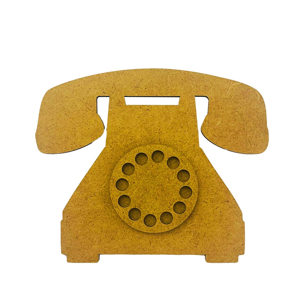 Vintage-style yellow phone on a white background