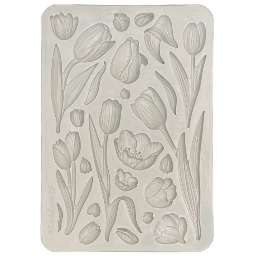 Stamperia® 6″ X 8″ Silicone Mould - Tulips Collection Art of Travelling