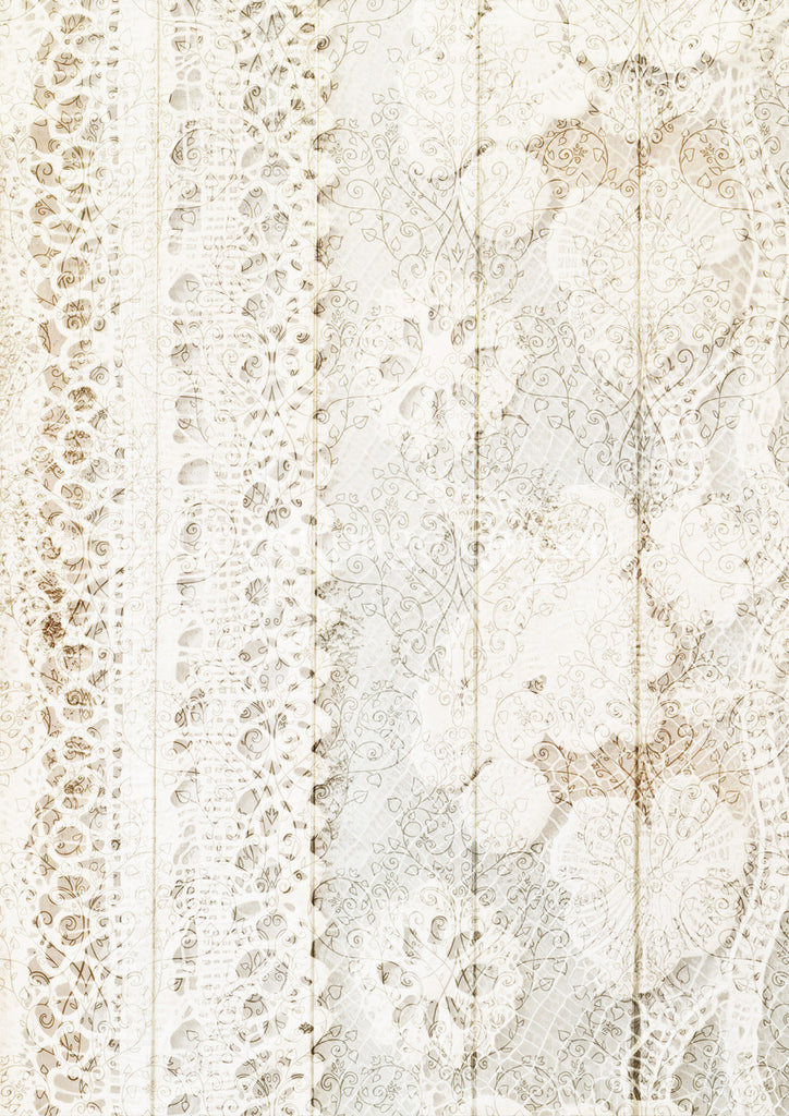 White Lace Textured Rice Paper by Decoupage Queen