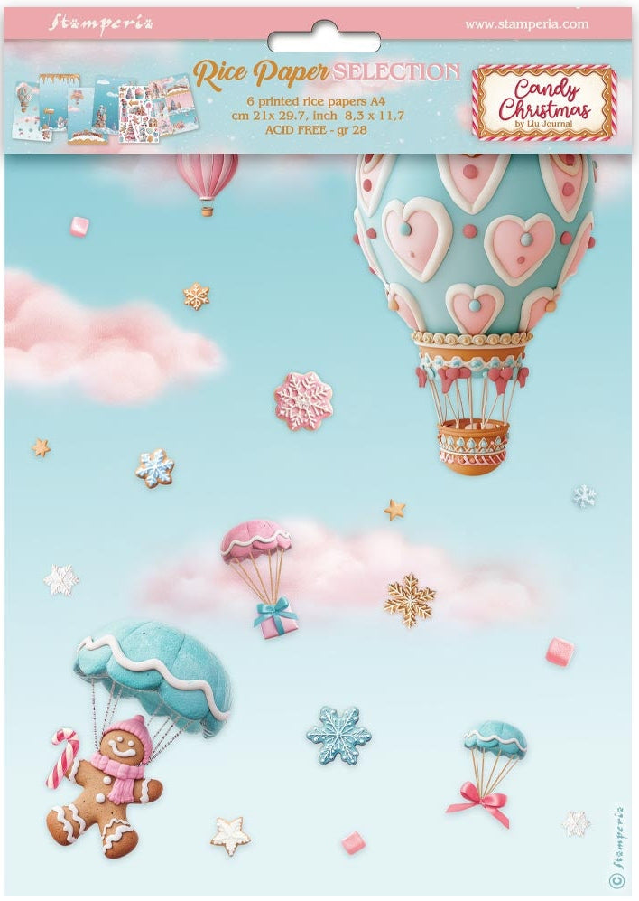 Hot air balloons with candy hearts and gingerbread man