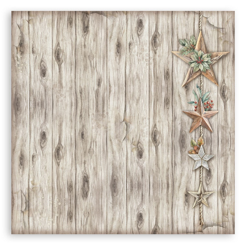 Decorative stars on a wooden panel background