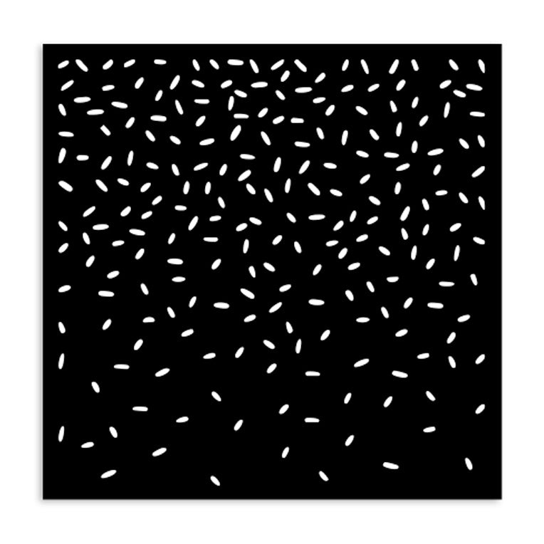 Black square stencil cookies sprinkles with white dot pattern