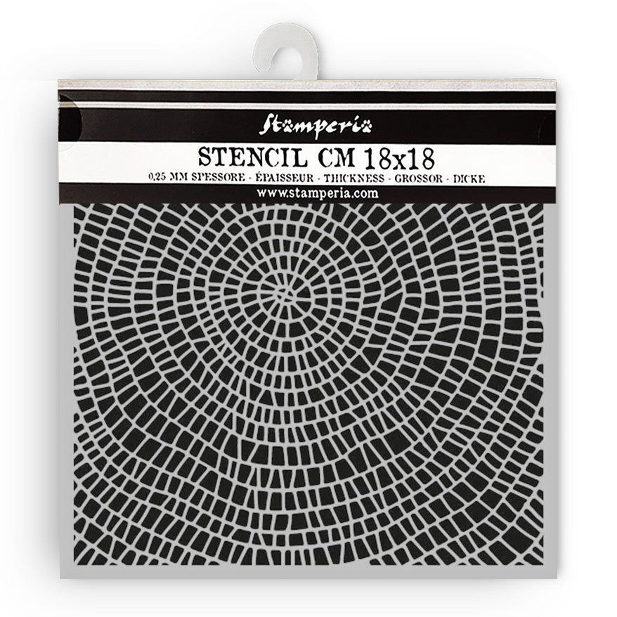 Stamperia stencil with circular pattern on a white background