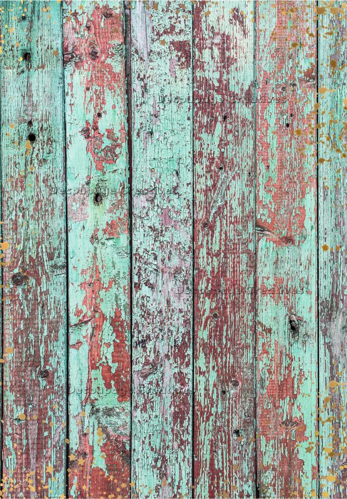 Green and rust patina Textured A4 Rice Paper for Decoupage