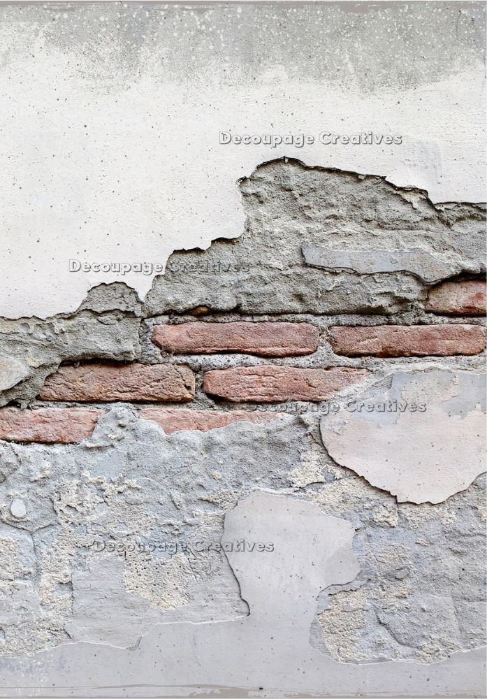 Exposed brick and concrete Textured A4 Rice Paper for Decoupage