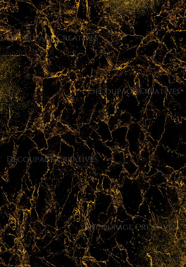 Black and gold Crackle Textured A4 Rice Paper for Decoupage