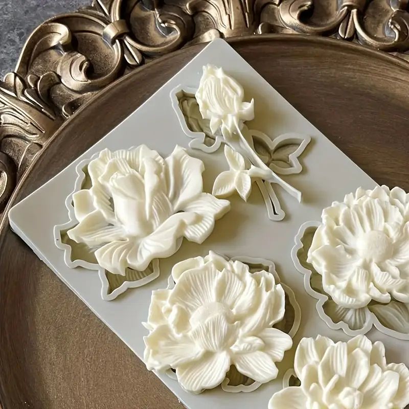 Silicone Craft Accent Mold. Magnolia flower blooms