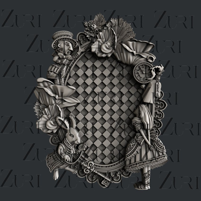 Alice in Wonderland Frame. ZURI silicone Molds, the pinnacle of artistry & innovation, globally recognized for their intricate designs & crafted with food-grade silicone