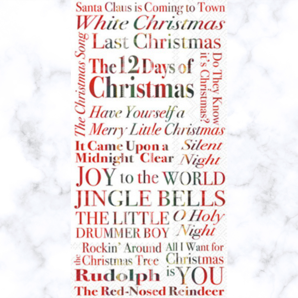 Christmas words Quality European Decoupage Decorative Craft Paper Napkins. 3 ply. Ideal for Collage, Scrapbooking.