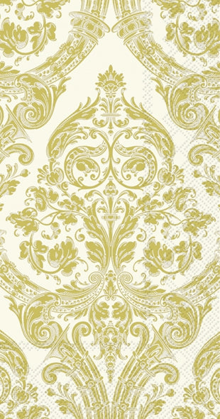 gold damask pattern on buffet decoupage  napkin