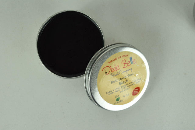 10 ounce metal tin of black wax by Dixie Belle