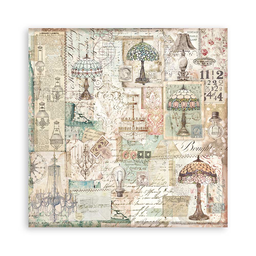 Vintage themed Brocante Antiques Stamperia Scrapbooking Paper Set. These beautiful high quality papers by Stamperia are themed sets with coordinating designs