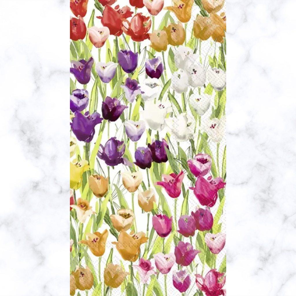 red, oragek purple, pink and white tulips Decoupage Craft Paper Napkin for Mixed Media, Scrapbooking