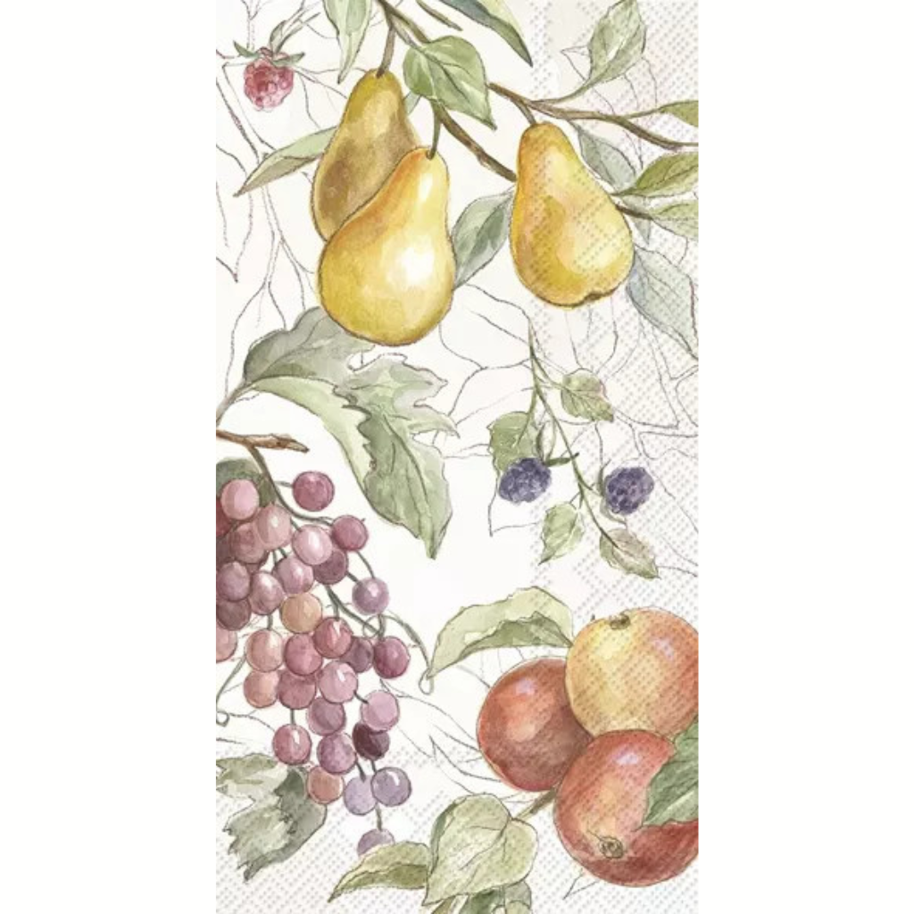 Yellow pears, red grapes and red Pomegranate  Decoupage Craft Paper Napkin for Mixed Media, Scrapbooking