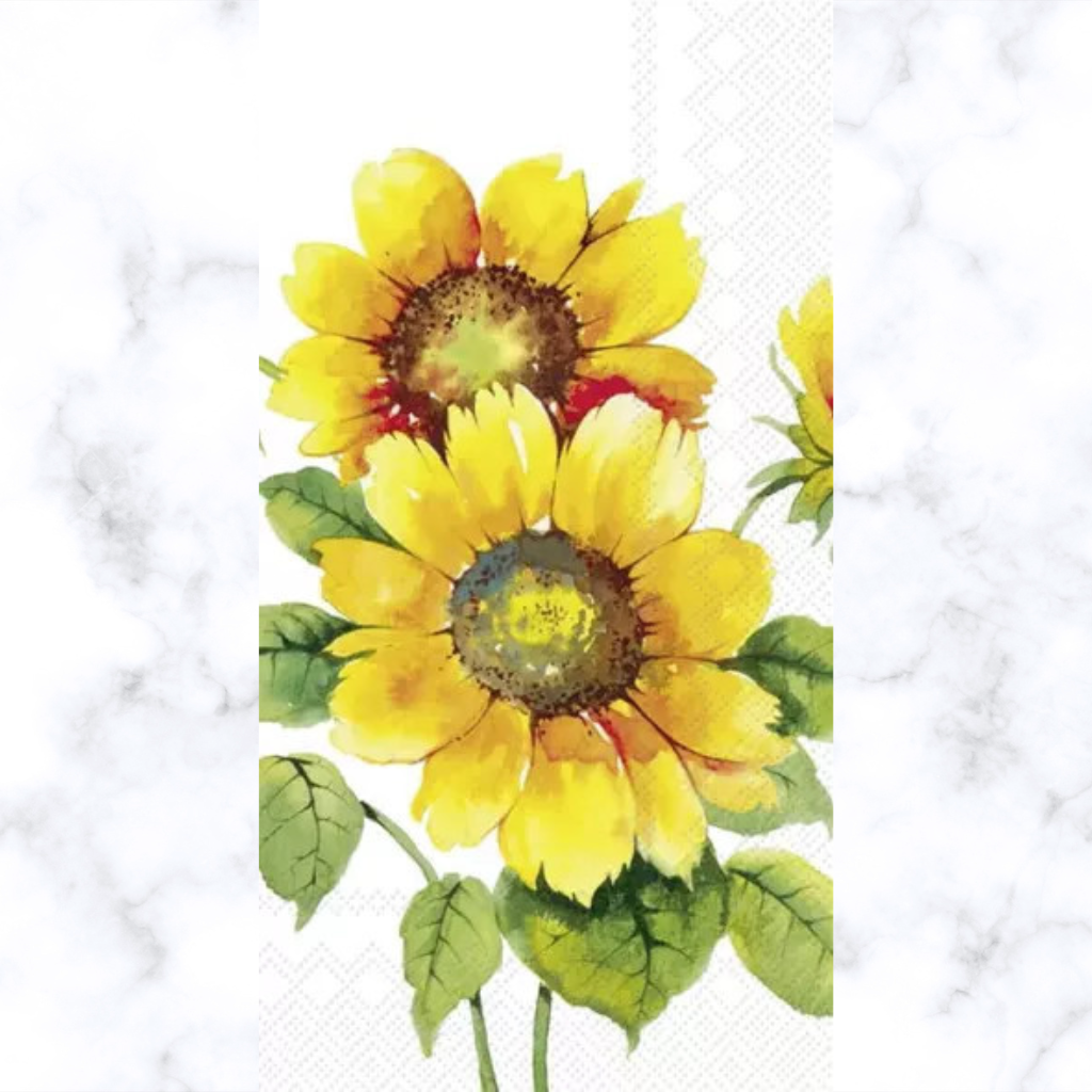 yellow sunflower with green stem Decoupage Craft Paper Napkin for Mixed Media, Scrapbooking