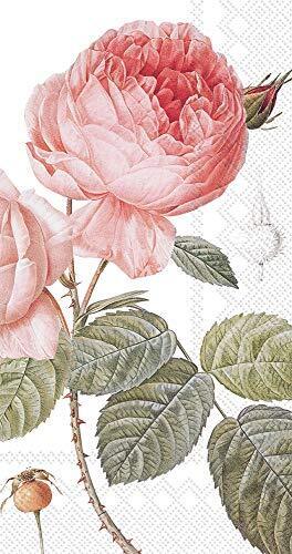 pink rose blossoms on white Buffet Decoupage Napkins