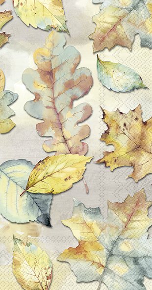 Yellow and blue green leaves Buffet Decoupage Napkins