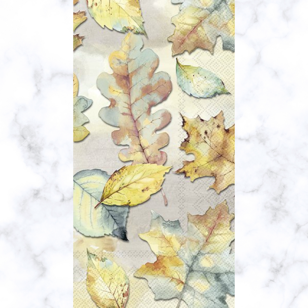 Yellow and blue green leaves Buffet Decoupage Napkins