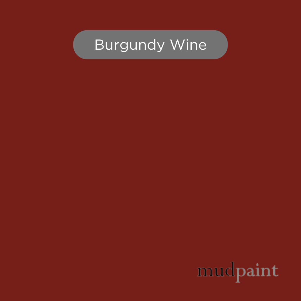 Burgundy Wine MudPaint. Our clay-based formula ensures a smooth matte finish every time