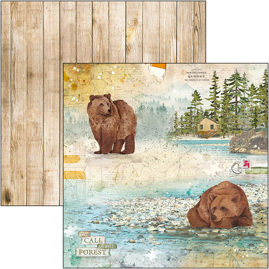 Fall Scrapbook paper with bear from Ciao Bella