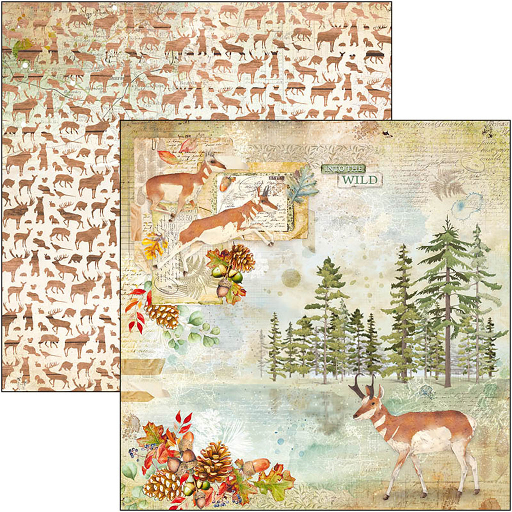 Fall Scrapbook paper with deer from Ciao Bella