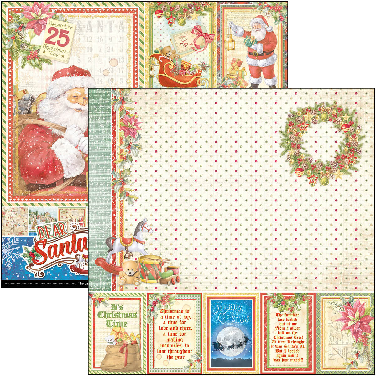 Ciao Bella Christmas Vibes 12x12 Cardstock, 12x12 Paper Pad, Scrapbook  Paper, Double Sided Cardstock, Christmas Paper 