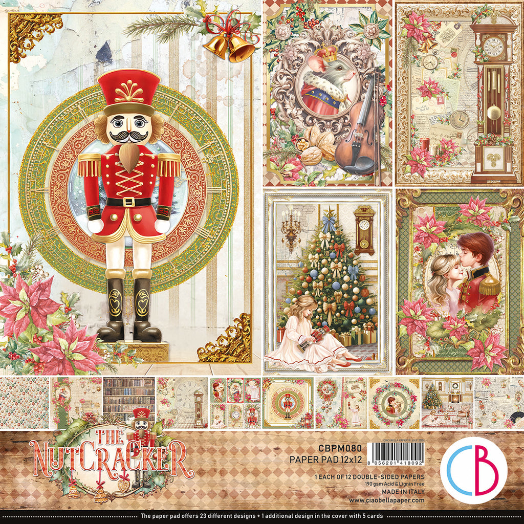 colorful festive nutcracker scenes scrapbook paper from Ciao Bella