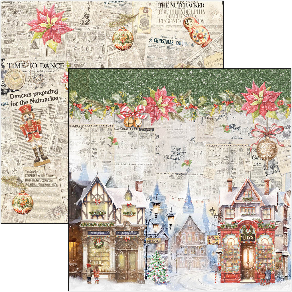 colorful festive nutcracker scenes scrapbook paper from Ciao Bella